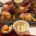 多満喜 - 合鴨と水茄子の挟み焼き、あしらい