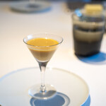 レストラン オオツ - 2025.7 ムラサキウニと茨城産ドルチェドリーム（トウモロコシ）の冷製スープ