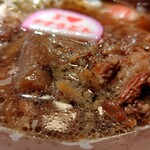 焼肉ホルモン 龍の巣 中目黒店 - スタミナかすうどん 1480円、牛すじ 350円