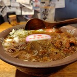 焼肉ホルモン 龍の巣 中目黒店 - スタミナかすうどん 1480円、牛すじ 350円