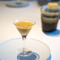 レストラン オオツ - 2025.7 ムラサキウニと茨城産ドルチェドリーム（トウモロコシ）の冷製スープ