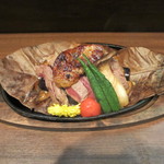 零 - フォアグラとみすじ肉の朴葉焼き