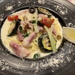 ピッツェリア アリス - ベーコンとスッキーニのレモンクリームパスタ（7月）