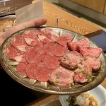 和牛焼肉成城大臣 - 天国コース、塩盛り枠