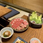 和牛焼肉成城大臣 - 天国コース、塩盛り枠2人分