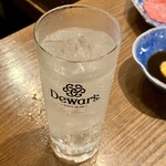 和牛焼肉成城大臣 - 天国コース、富乃宝山ソーダ割り