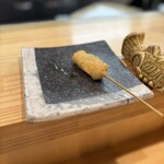 はい、串揚げです。 - 若鶏インゲン