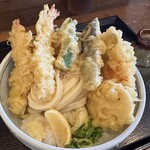 長寿饂飩　つるかめ - えび天ぶっかけ