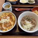 そば太鼓亭 - 料理写真:カツ丼セット(冷そば)