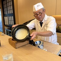 山玄茶 - 大将ご自慢の日野町の銀シャリ〜( *´艸`)好きなだけいただけます❤️つやつやピカピカだよ❤️