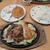 ステーキのどん - 料理写真:私も兄ぃも同じ注文、ギューチキマウンテン(税込1,738円)　　そして、ライス大盛り＆パンのダブルスを…