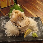 居酒屋越乃赤たぬき - つぶ貝のお刺身 