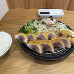 女川魚市場食堂 - レアアジフライ定食