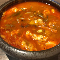 焼肉匠 勝善 - こちらのユッケジャンスープは〰️大好きで‥追加‼︎次男と‥半分こ〰️しましたよん♡‥