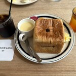 CROCE - 『モーニング(サイコロ食パン)』(110円)＋『オリジナルブレンドコーヒー(550円)』＋『小豆食パン変更(100円)』(760円)③