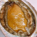 海鮮もんじゃ 片岡 - 鮑（あわび）  魚河岸コースに入っています。