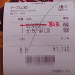 珈琲所コメダ珈琲店 - お勘定票