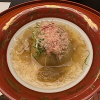 錦水 - 炊き合わせ 米茄子鴨炊き、ふかひれ