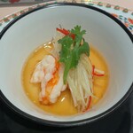 308802700 - 銀座嘉禅(干し貝柱の茶碗蒸し 伊勢海老のさっと蒸し添え)