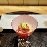 天ぷら もっこす - 天然本鮪と雲丹のとろろ丼。天草の雲丹ととろろは群馬伊勢崎の大和芋を使用。