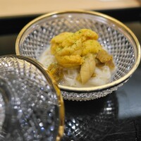 澤田 - 三輪そうめんとたっぷりの北紫ウニ。