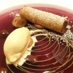 エクアトゥール - ＜デザート２＞焼きモンブラン、ラム酒のアイス