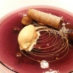 エクアトゥール - ＜デザート２＞焼きモンブラン、ラム酒のアイス