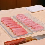 鮨 めい乃 - 噴火湾の定置に迷い込んだ中トロと大トロ