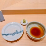 鮨 めい乃 - お造りの薬味です。