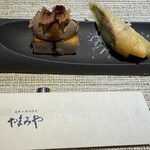 やまみや - レバーとアスパラ