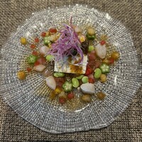 中国料理 花梨 - 夏野菜と海鮮入り皮蛋豆腐