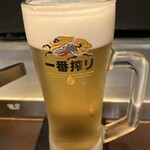 鉄板二百℃ - 生ビール一番搾り