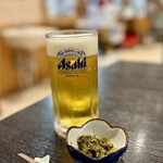 味処 湯楽亭 - 風呂上がりにやっぱ生中でしょ〜