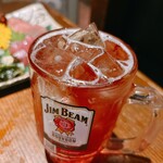 とり香 - 男梅サワー！めちゃくちゃなみなみ注がれて嬉しい。デンモクで注文します。