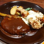 ジョナサン - 料理写真:ハンバーグ＆竜田チキン甘辛醤ソース