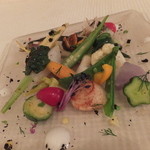 バローレ - (2014/9)前菜は美瑛の畑の幸が美しく盛り付けられています♪