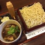 Teuchi Soba Ishioka - 鴨せいろ☆1500円＼(^o^)／ 鴨肉美味しくって厚切りで麺のクオリティも高いです！だけどお蕎麦の量が少なすぎ？！ あらかじめ大盛り200円増しをお勧めします（≧∇≦） 
                        山椒と柚子胡椒が添えられていましたが、ドロっと濃い蕎麦湯をいただくのに最適でしたo(^_^)o