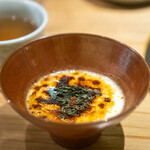 大皿焼肉 老中 - 焦げた杏仁豆腐、 コーン茶