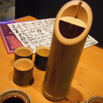 Shokuraku Chuu Bou Rion - 日本酒は竹の器ででてきます♬