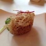 香桃 - 2014年9月　一皿目　蟹とタロ芋の揚げ物