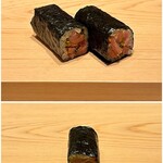 鮨 めい乃 - 写真上：追加：トロたく巻き
      写真下：追加：干瓢巻き（ご一緒様にいただきました）