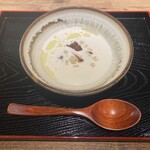 とんかつ 壱 - スイートコーンと自家製ベーコンのポタージュ