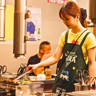 ◆目の前で焼き上げる釜山スタイルの臨場感◆