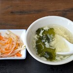 泰南飯店 - 泰南飯店 神保町店 ランチ 回鍋肉付くモヤシナムルと溶き玉子スープ