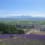 北星山ラベンダー園 - 頂上から十勝岳方面　濃い色良い感じ