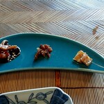 米沢鯉 六十里 - 三品盛り