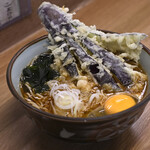 文殊 - なすそば@税込500円＋生玉子@税込50円