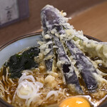 文殊 - なすそば@税込500円＋生玉子@税込50円