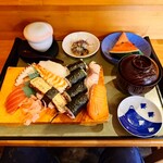 和み寿し - 料理写真:3種類のランチメニューがあり
その中から、一番お安い

●梅ランチ　1,000円

を注文してみた