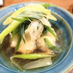 酒場オムロ - はも天ぷら葱だし